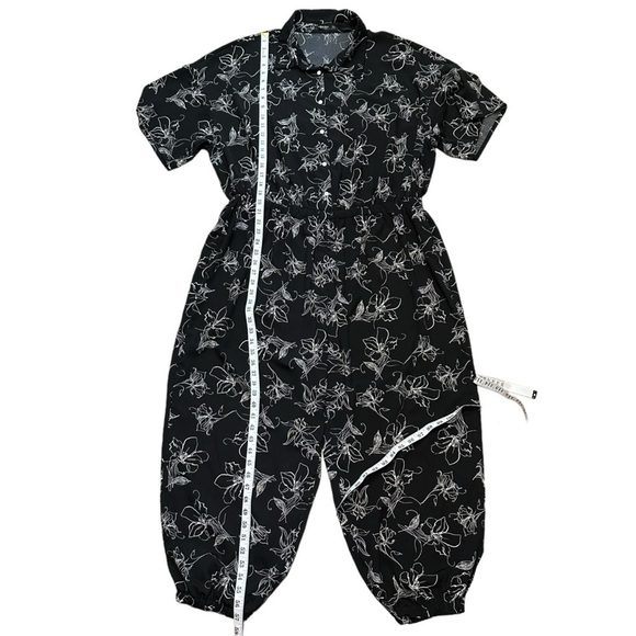 SHEIN Black Jumpsuit Button Front Allover Floral Print Size 4XL B33#43 - Picture 9 of 9